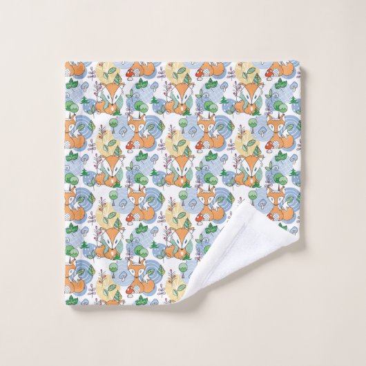 Cute Little Fox Pattern Bad Handdoek (Wasdoekje)