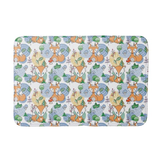 Cute Little Fox Pattern Badmat (Voorkant)