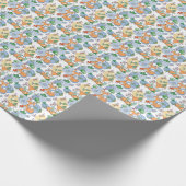 Cute Little Fox Pattern Cadeaupapier (Hoek)