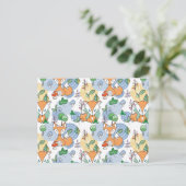 Cute Little Fox Pattern Feestdagenkaart (Staand voorkant)