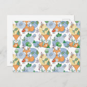 Cute Little Fox Pattern Feestdagenkaart (Voorkant / Achterkant)