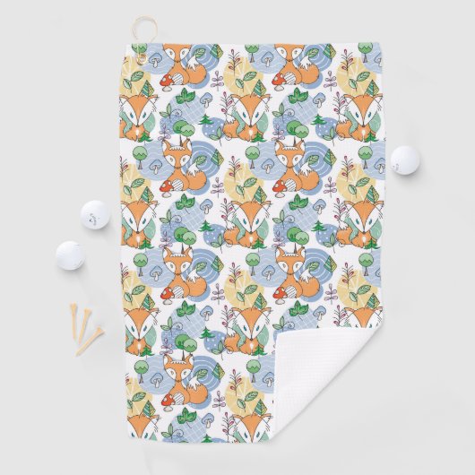 Cute Little Fox Pattern Golfhanddoek (Insitu)