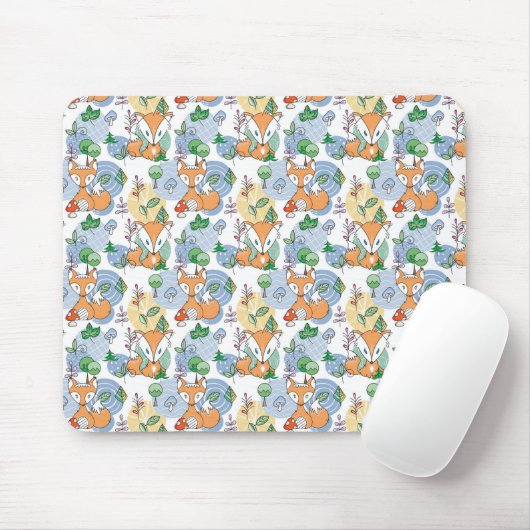 Cute Little Fox Pattern Muismat (Met muis)