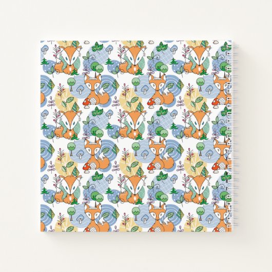 Cute Little Fox Pattern Notitieboek (Achterkant)