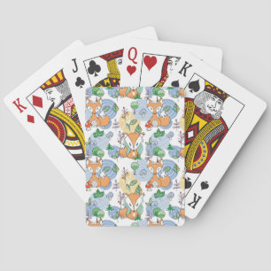 Cute Little Fox Pattern Pokerkaarten