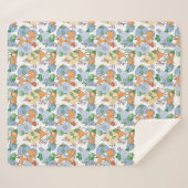 Cute Little Fox Pattern Sherpa Deken (Voorkant (horizontaal))