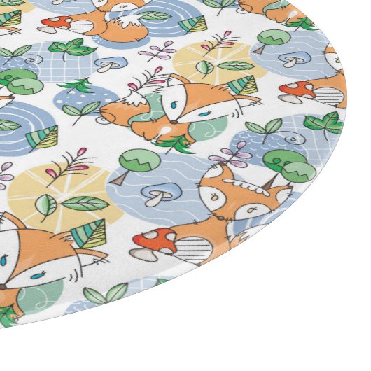 Cute Little Fox Pattern Snijplank (Hoek)