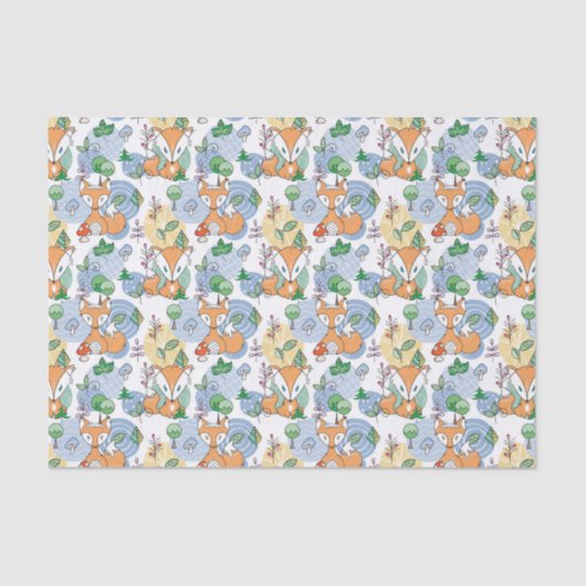 Cute Little Fox Pattern Tissuepapier (Voorkant)