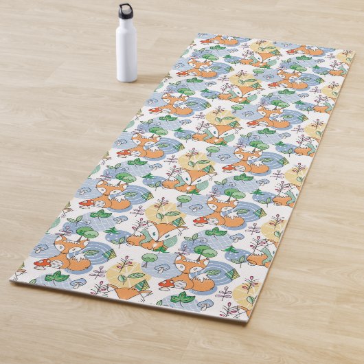 Cute Little Fox Pattern Yogamat (In situ)