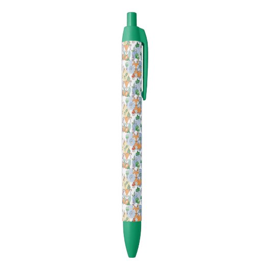 Cute Little Fox Pattern Zwarte Inkt Pen (Achterkant (Verticaal))