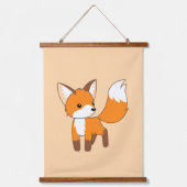 Cute Little Fox Peach Hangend Wandkleed (Voorkant)