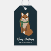 Cute Little Fox Personalized Kerstmis Cadeaulabel (Voorkant)
