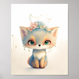 Cute Little Fox Poster