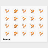Cute Little Fox Ronde Sticker (Vel)