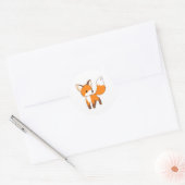 Cute Little Fox Ronde Sticker (Envelop)