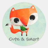 Cute Little Fox Ronde Sticker (Voorkant)