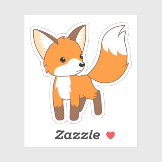 Cute Little Fox Sticker (Vel)