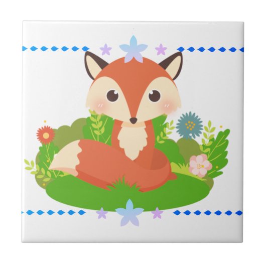 Cute Little Fox Tegeltje (Voorkant)