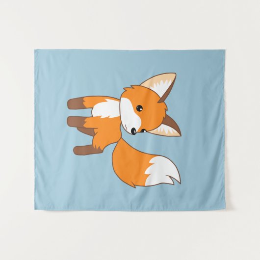 Cute Little Fox Wandkleed (Voorkant (horizontaal))
