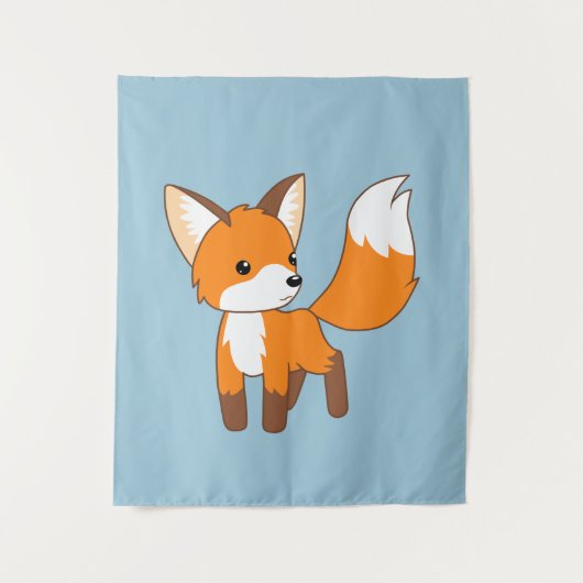 Cute Little Fox Wandkleed (Voorkant)
