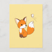 Cute Little Fox Watching Butterfly Briefkaart (Voorkant)