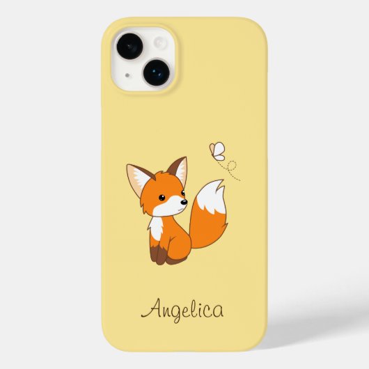 Cute Little Fox Watching Butterfly Case-Mate iPhone Case (Achterkant)