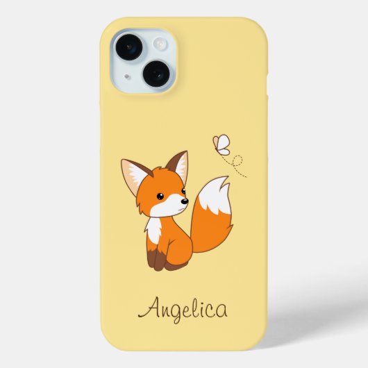 Cute Little Fox Watching Butterfly Case-Mate iPhone Case (Achterkant)