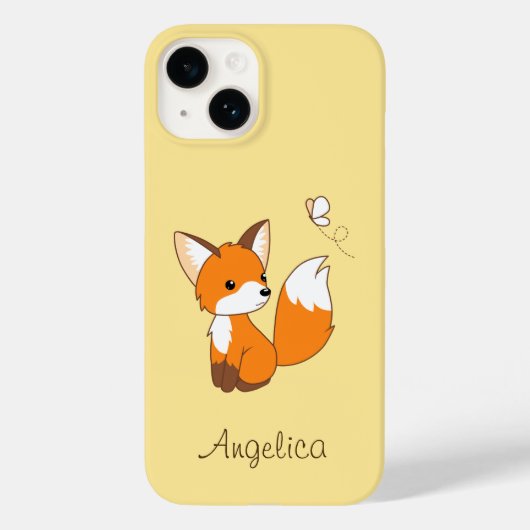 Cute Little Fox Watching Butterfly Case-Mate iPhone Case (Achterkant)