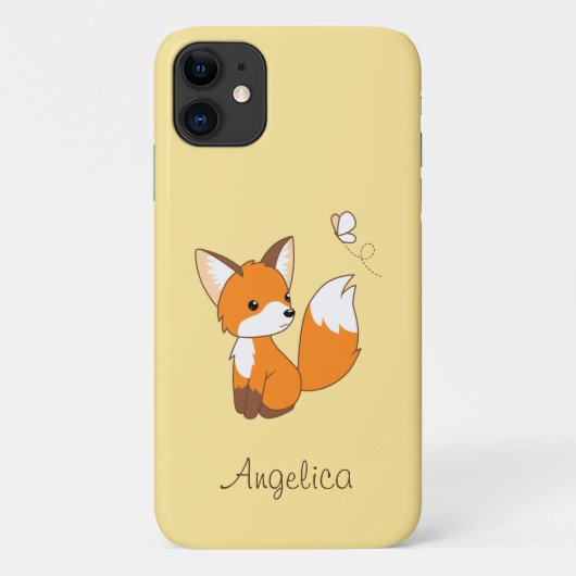 Cute Little Fox Watching Butterfly Case-Mate iPhone Case (Achterkant)