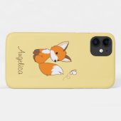 Cute Little Fox Watching Butterfly Case-Mate iPhone Case (Achterkant (horizontaal))