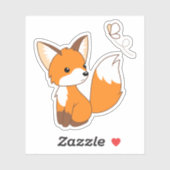 Cute Little Fox Watching Butterfly EP Sticker (Vel)