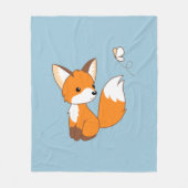 Cute Little Fox Watching Butterfly Fleece Deken (Voorkant)