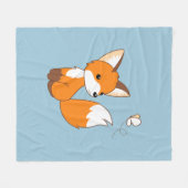 Cute Little Fox Watching Butterfly Fleece Deken (Voorkant (Horizontaal))