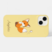 Cute Little Fox Watching Butterfly iPhone Hoesje (Achterkant horizontaal)