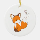 Cute Little Fox Watching Butterfly Keramisch Ornament (Voorkant)