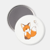 Cute Little Fox Watching Butterfly Magneet (Voorkant / Achterkant)
