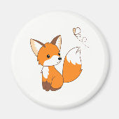 Cute Little Fox Watching Butterfly Magneet (Voorkant)