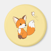 Cute Little Fox Watching Butterfly Magneet (Voorkant)