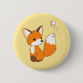 Cute Little Fox Watching Butterfly Ronde Button 5,7 Cm (Voorkant)