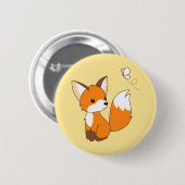 Cute Little Fox Watching Butterfly Ronde Button 5,7 Cm (Voorkant /achterkant)