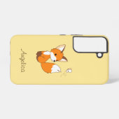 Cute Little Fox Watching Butterfly Samsung Galaxy Hoesje (Achterkant horizontaal)