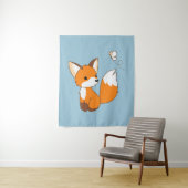 Cute Little Fox Watching Butterfly Wandkleed (In situ)