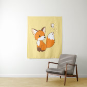 Cute Little Fox Watching Butterfly Wandkleed (In situ)