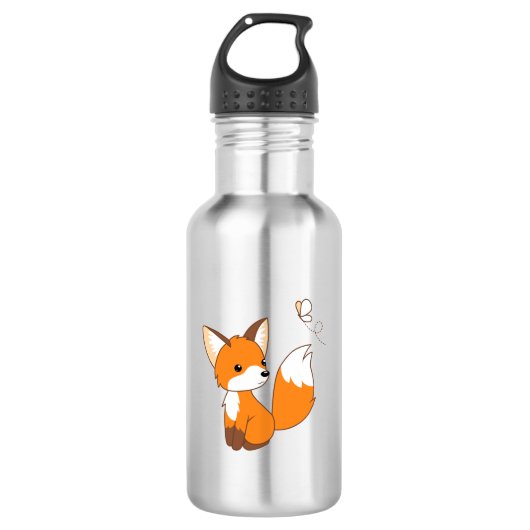 Cute Little Fox Watching Butterfly Waterfles (Voorkant)