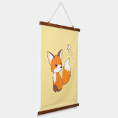 Cute Little Fox Watterfly Yellow Hangend Wandkleed (Gebogen)