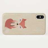 Cute Little Fox Woodland Animal Woodgrain Case-Mate iPhone Case (Achterkant (horizontaal))
