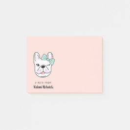 Cute Little French Bulldog | Peach | Gepersonalise Post-it® Notes