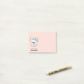 Cute Little French Bulldog | Peach | Gepersonalise Post-it® Notes (Op bureau)