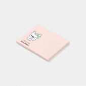 Cute Little French Bulldog | Peach | Gepersonalise Post-it® Notes (Schuin)