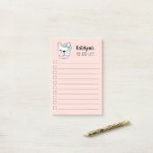 Cute Little French Bulldog | Peach | Gepersonalise Post-it® Notes (Op bureau)